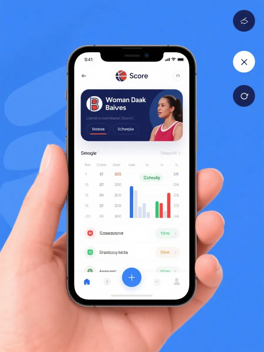 女篮比分APP界面示意图